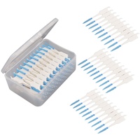 DULSPUE 100 Stück - Interdentalbürste Weiche Silikon Adaptive Interdentalbürste Zahnzwischenraum Bürste Rücklaschbürste Tragbarer Dual-Use Zahnseide Stick für Reiniger Zahnreinigung Werkzeug