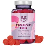 Haar Gummibärchen Biotin Hochdosiert 6000mcg, Haar Vitamin mit Selen + Zink + Vitaminen A, B6, B12, C, D, E, 60 gummies, Erdbeergeschmack, Vegan, BeSoHappy