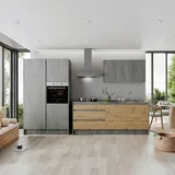 P & B Küchenzeile Isis 325 cm E-Geräte artisan eichefarben/chromix anthrazit