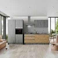 P & B Küchenzeile Isis 325 cm E-Geräte artisan eichefarben/chromix anthrazit