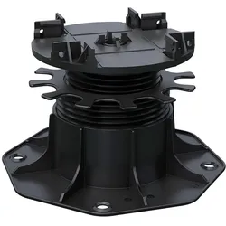 Kovalex® Terrassenlager, Polypropylen schwarz, Verstellbarkeit 65-155 mm, passend zu Profi-UK Alu