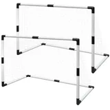 vidaXL Mini-Fußballtor-Set Weiß/Schwarz 90571