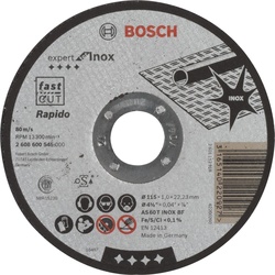 Bosch Professional Zubehör, Sägeblatt, Trennscheibe gerade Expert for Inox – Rapido. Für kleine Winkelschleifer