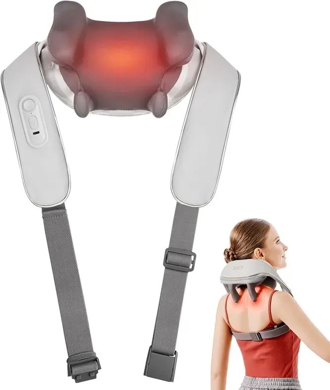 SKG H5 Mini Schulter-Massager mit Linderung von Nackenschmerzen 6 Massageköpfen, 3 Massageprogrammen und 2 Temperaturstufen Geschenk für den Liebhaber