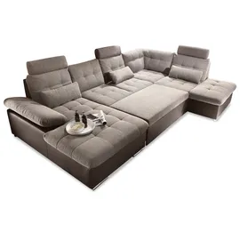 MID.YOU Wohnlandschaft Kunstleder 3-Sitzer Beige/Braun