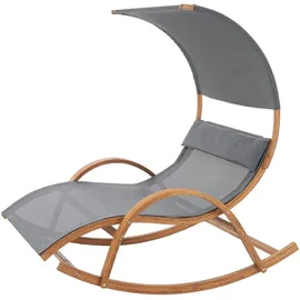 [en.casa] Schaukelliege Kasos 135 x 181 x 190 cm Dunkelgrau