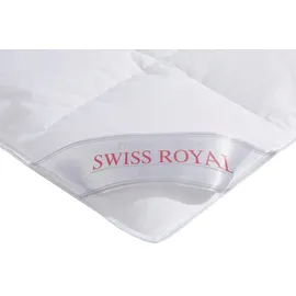 Haeussling Daunenbettdecke Swiss Royal, Bettdecken für Sommer und Winter, Ganzjahresdecke, Decke, Füllung: 90% Daunen, 10% Federn, Bezug: 100% Baumwolle, Bettdecke 135x200 cm, 155x220 cm & weitere Größen, Made in Germany weiß 200 cm x 220 cm