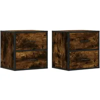 VidaXL Wand-Nachttische 2 Stk. Räuchereiche 40x31x39,5 cm