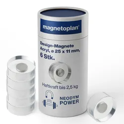 magnetoplan Design Magnete Acryl 25mm 6St