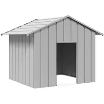 vidaXL Hundehütte mit Dach 131 x 101 x 102 cm Stahl Grau