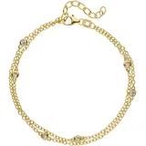 Jobo 2-reihig Armband goldfarben 21 cm