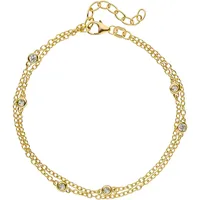 Jobo 2-reihig Armband goldfarben 21 cm