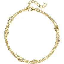 Jobo 2-reihig Armband goldfarben 21 cm