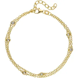 Jobo 2-reihig Armband goldfarben 21 cm