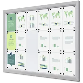 Showdown Displays Abschließbarer Schaukasten SLIM Outdoor - 18x DIN A4