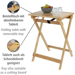 WENKO Bambus-Klapptisch mit Schneideplatte Mod. Lugo