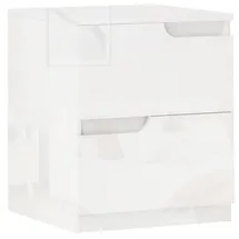 Homcom Nachtschrank Weiß, Holzwerkstoff, 40x48x40 cm, Hochglanzweiß