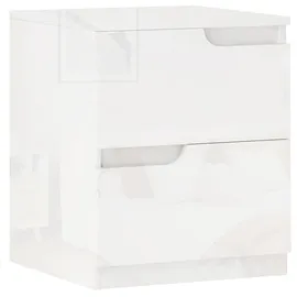Homcom Nachtschrank Weiß, Holzwerkstoff, 40x48x40 cm, Hochglanzweiß