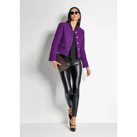 Madeleine Eleganter Tweed-Kurzblazer mit Metallknöpfen in lavendellila | Gr.: 40