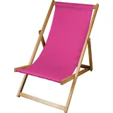 Liegestuhl Strandliege Sonnenliege Gartenliege Holz Geölter Liege Holzstrandliege 120kg Rosa - Rosa