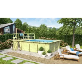 Karibu Rechteckpool 440 x 350 x 125 cm inkl. Terrasse