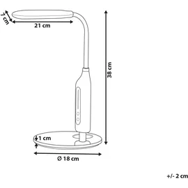 Beliani Schreibtischlampe LED Schwarz verstellbar 38 cm dimmbar Modern Cygnus
