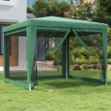 Partyzelt m Netz-Seitenwänden Pavillon Festzelt Garten 2x2 4x4/6/9 2.5x2.5m Weiß