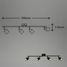 Brilo Deckenleuchte Tabo Schwenkbar GU10 Fassung 70,5 cm Schwarz