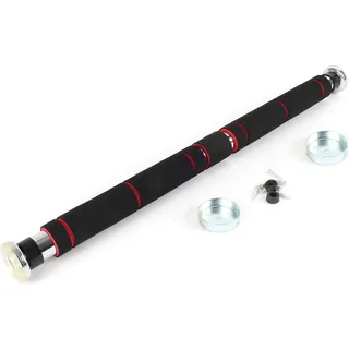Wiltec Klimmzugstange aus Stahl, max. 160 kg, für Türrahmen 62-85 cm, Reckstange mit Softgrip, Turnstange, Türreck, Krafttraining