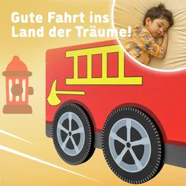 CASARIA Kinderbett Feuerwehrbett 90 x 200 cm MDF lackiert rot