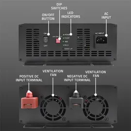 Qoltec intelligente professionelle Monolith-Ladegerät für LiFePO4-, AGM-, GEL- SLA-Batterien 50 A, 12 V)