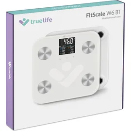 TrueLife FitScale W6 BT Personenwaage digital Wägebereich (max.)=180 kg Weiß, Grau Mit Bluetooth
