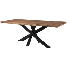 MASSIVMOEBEL24.DE Baumtisch Sheesham 200 x 79 x 100 cm grau gebeizt