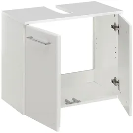 Pelipal Waschbeckenunterschrank 2 Türen 60 x 53 x 33 cm Weiß Hochglanz