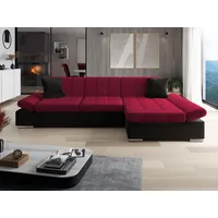 MIRJAN24 Ecksofa Malwi, mit Schlaffunktion und Bettkasten, mit Regulierbare Armlehnen, L-Form rot
