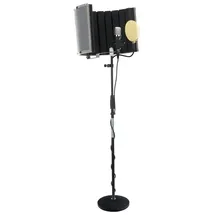 Pronomic CM-22 Großmembranmikrofon XLR-Kondensatormikrofon inkl. Popkiller und Screen Set (inkl. Spinne, Transportkoffer, Reduziergewinde, Windschutz, Popschutz Gold, Schall-Absorber) schwarz