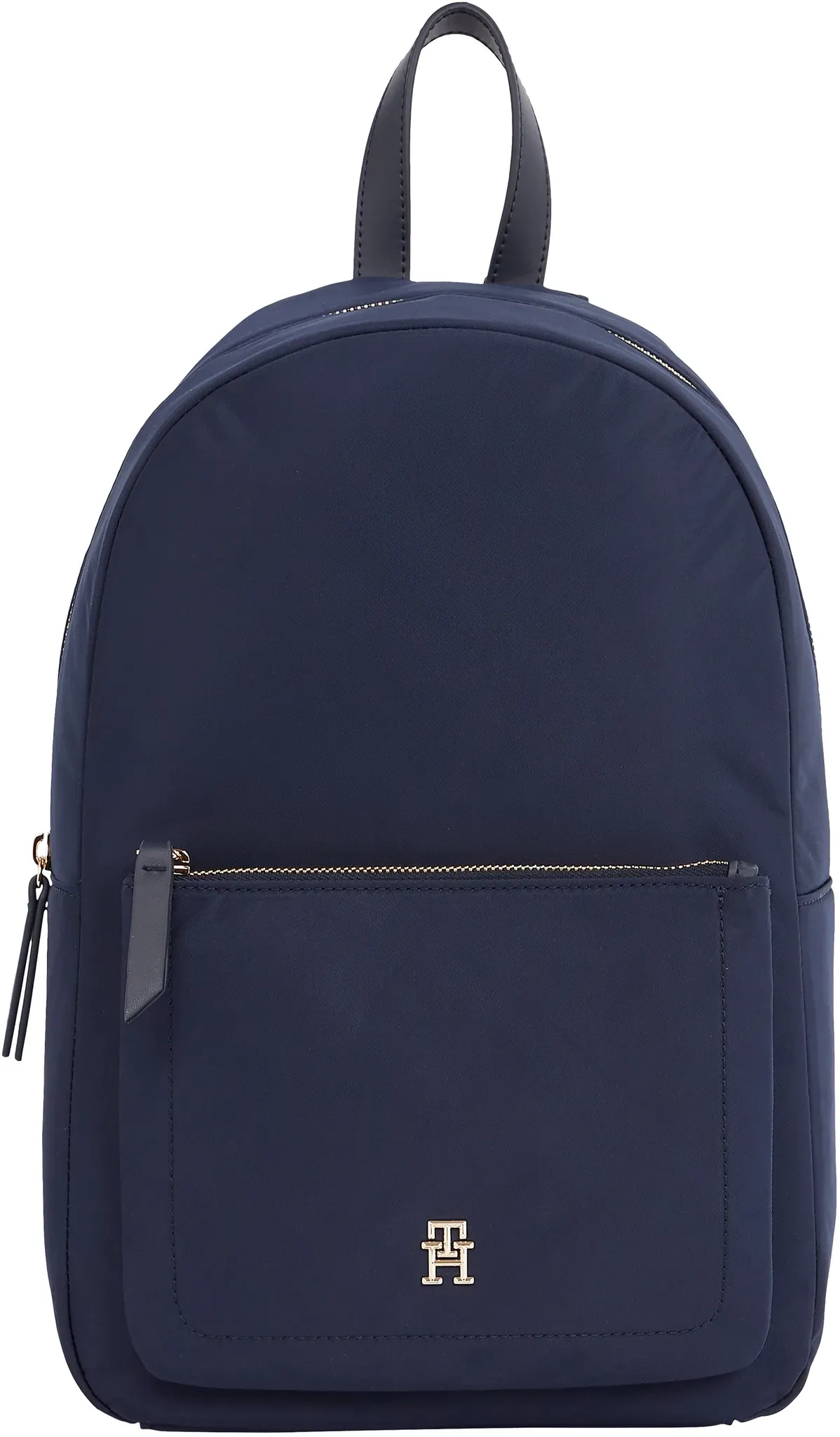 Rucksack TOMMY HILFIGER "TH SPRING BACKPACK", Gr. B/H/T: 25cm x 36,5cm x 12,5cm, blau (space blau), Textil, casual, Rucksäcke, Damen City-Rucksack, Freizeit-Rucksack, Freizeit-Bag mit Logoflagge