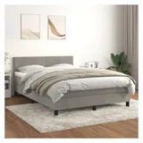 vidaXL Boxspringbett 140 x 200 cm Hellgrau
