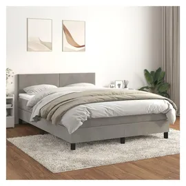 vidaXL Boxspringbett 140 x 200 cm Hellgrau