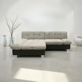 DOMO collection Ecksofa DOMO COLLECTION "100031 234x157 cm, kompakt, komfortabel & bequem, L-Form", weiß (weiß, grau), B:234cm H:80cm T:157cm, 90% Polyester, 10% Acryl, Sofas, Ecksofa, whlw. mit Bettfunktion und Armteilverstellung