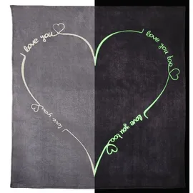 one-home Love you Kuscheldecke 150 x 200 cm Grau