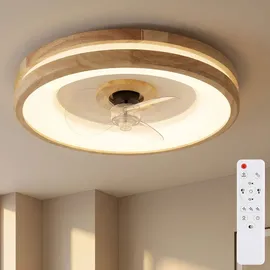 GLOBO Deckenventilator 50 cm mit Beleuchtung Holz