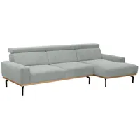 58 aufm Kessel SOFA mit Longchair rechts Katrien Cordstoff silber | Gr.: onesize