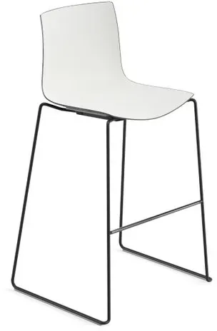 Arper Barhocker Catifa 46 zweifarbig Kufengestell Schwarz