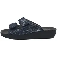 ROHDE Damen Pantolette aus Leder mit zartem Metallic-Schimmer Soltau-40 1958, Größe:38 EU, Farbe:Blau - 38