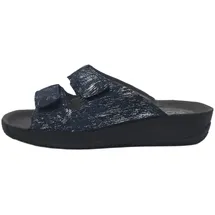 ROHDE Damen Pantolette aus Leder mit zartem Metallic-Schimmer Soltau-40 1958, Größe:38 EU, Farbe:Blau - 38