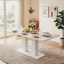 stilvora Esstisch 140 x 70 x 180 cm weiß
