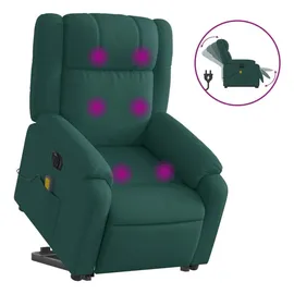 vidaXL Massagesessel Elektrisch 95 x 99 x 95 cm Dunkelgrün mit Aufstehhilfe