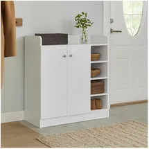 Hti-Living Sideboard mit 8 Regalfächern 83 x 90 x 30 cm Weiß