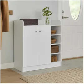 Hti-Living Sideboard mit 8 Regalfächern 83 x 90 x 30 cm Weiß
